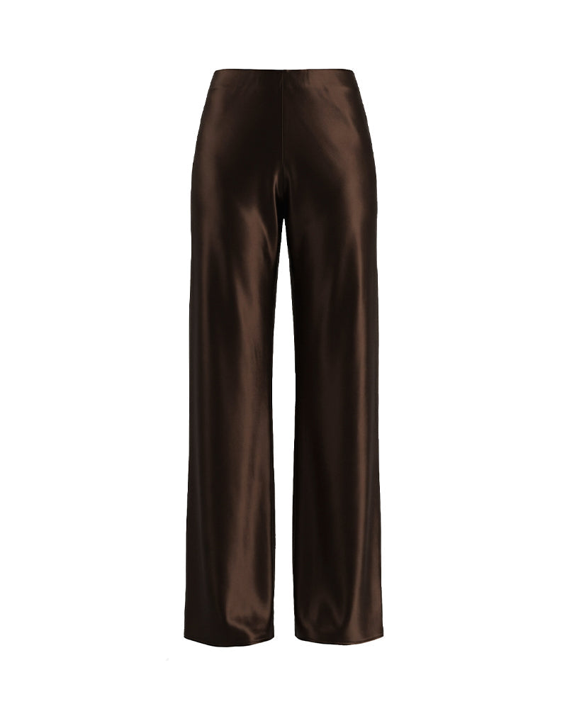 Willluxe® Mid-Waisted Liquid Drape Satin Wide-Leg Pants