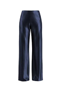 Willluxe® Mid-Waisted Liquid Drape Satin Wide-Leg Pants