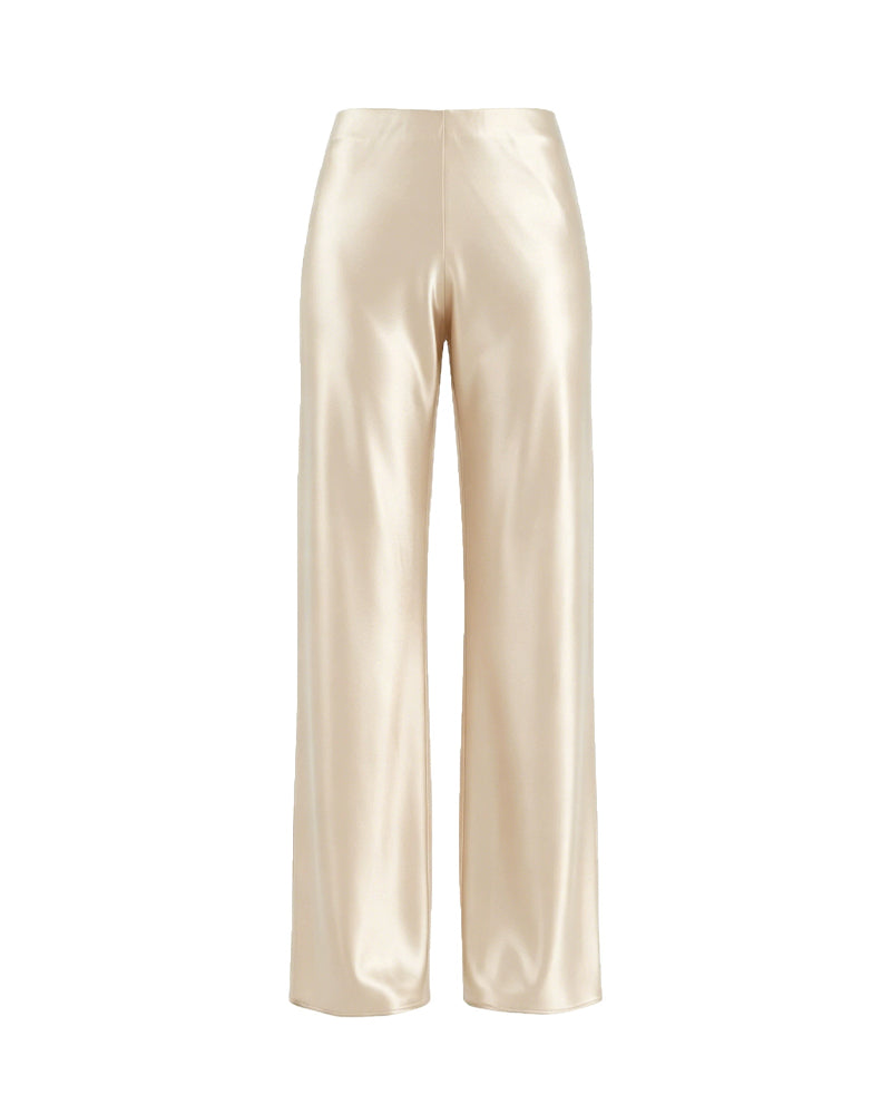 Willluxe® Mid-Waisted Liquid Drape Satin Wide-Leg Pants