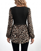 Willluxe® Long Sleeve Spliced Babydoll Top