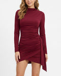 Willluxe® Ruched Long Sleeve Bodycon Mini Dress