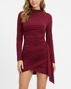 Willluxe® Ruched Long Sleeve Bodycon Mini Dress