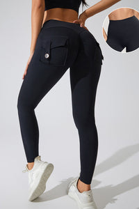 Willluxe® High-Waisted Scrunch Booty Cargo Leggings with Pockets