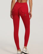 Willluxe® High-Waisted Scrunch Booty Cargo Leggings with Pockets