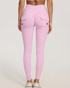 Willluxe® High-Waisted Scrunch Booty Cargo Leggings with Pockets