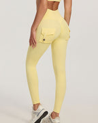Willluxe® High-Waisted Scrunch Booty Cargo Leggings with Pockets
