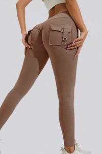 Willluxe® High-Waisted Scrunch Booty Cargo Leggings with Pockets