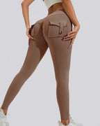 Willluxe® High-Waisted Scrunch Booty Cargo Leggings with Pockets