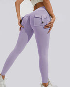 Willluxe® High-Waisted Scrunch Booty Cargo Leggings with Pockets