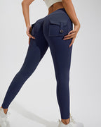 Willluxe® High-Waisted Scrunch Booty Cargo Leggings with Pockets