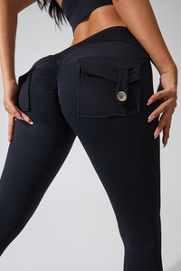 Willluxe® High-Waisted Scrunch Booty Cargo Leggings with Pockets