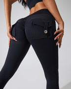 Willluxe® High-Waisted Scrunch Booty Cargo Leggings with Pockets