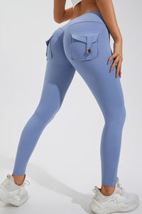 Willluxe® High-Waisted Scrunch Booty Cargo Leggings with Pockets