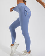 Willluxe® High-Waisted Scrunch Booty Cargo Leggings with Pockets
