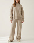 Willluxe® Oversized Turtleneck Knit Sweater & Wide-Leg Pants Set
