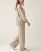 Willluxe® Oversized Turtleneck Knit Sweater & Wide-Leg Pants Set