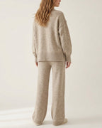 Willluxe® Oversized Turtleneck Knit Sweater & Wide-Leg Pants Set