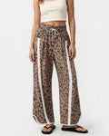 Willluxe® High-Waisted Drawstring Wide Leg Pants with Side Stripes