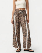 Willluxe® High-Waisted Drawstring Wide Leg Pants with Side Stripes