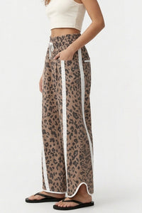 Willluxe® High-Waisted Drawstring Wide Leg Pants with Side Stripes