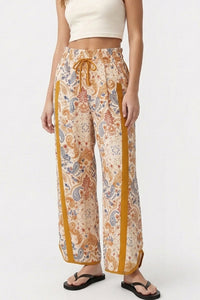 Willluxe® High-Waisted Drawstring Wide Leg Pants with Side Stripes