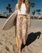 Willluxe® High-Waisted Drawstring Wide Leg Pants with Side Stripes
