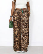 Willluxe® Wide Leg Track Pants with Side Stripes