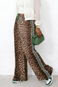 Willluxe® Wide Leg Track Pants with Side Stripes