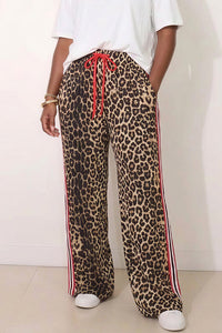 Willluxe® Wide Leg Track Pants with Side Stripes