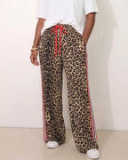 Willluxe® Wide Leg Track Pants with Side Stripes