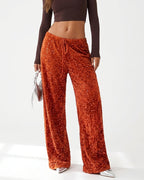 Willluxe® Starlit Sequin Drawstring Wide Leg Pants