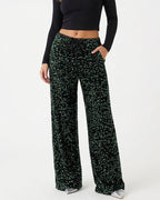 Willluxe® Starlit Sequin Drawstring Wide Leg Pants