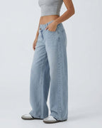 Willluxe® Low Rise Crossover Wide Leg Jeans