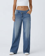 Willluxe® Low Rise Crossover Wide Leg Jeans