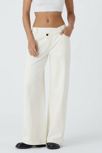 Willluxe® Low Rise Crossover Wide Leg Jeans