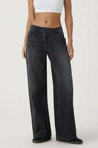 Willluxe® Low Rise Crossover Wide Leg Jeans