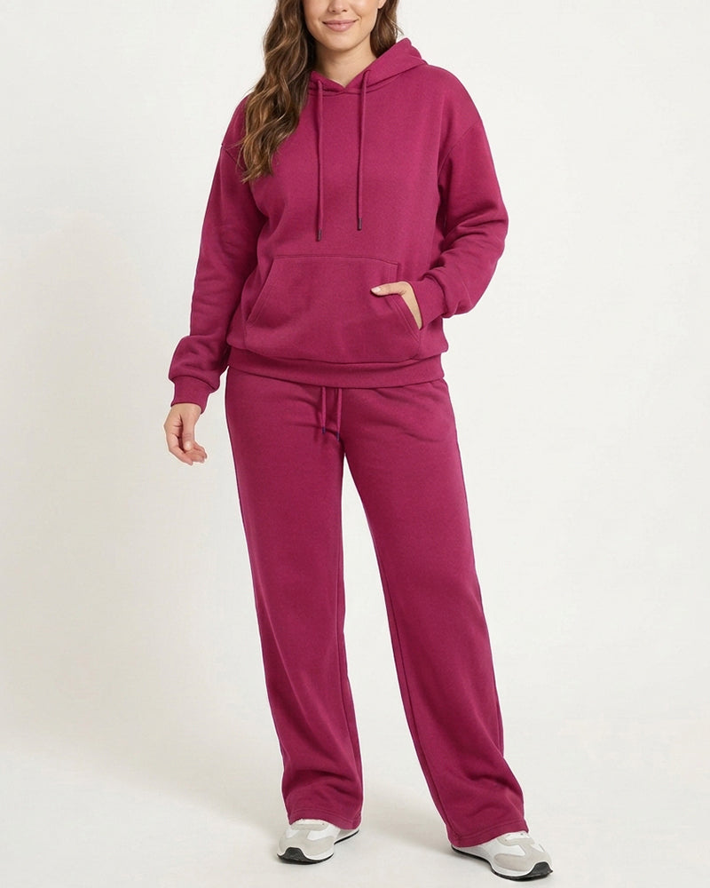 Willluxe® Casual Chic 2-Piece Hoodie & Wide-Leg Tracksuit Set