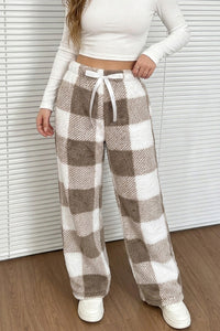 Willluxe® Fuzzy Plaid Winter Sleepwear Lounge Pants
