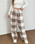 Willluxe® Fuzzy Plaid Winter Sleepwear Lounge Pants