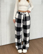 Willluxe® Fuzzy Plaid Winter Sleepwear Lounge Pants