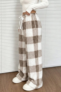 Willluxe® Fuzzy Plaid Winter Sleepwear Lounge Pants