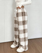 Willluxe® Fuzzy Plaid Winter Sleepwear Lounge Pants
