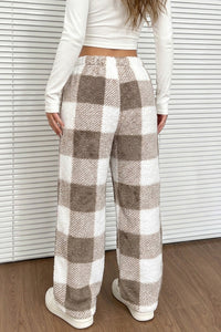 Willluxe® Fuzzy Plaid Winter Sleepwear Lounge Pants