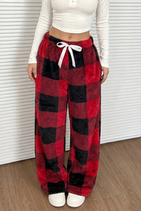 Willluxe® Fuzzy Plaid Winter Sleepwear Lounge Pants