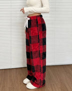 Willluxe® Fuzzy Plaid Winter Sleepwear Lounge Pants