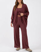 Curvvvy™ Ribbed Knit 3-Piece Lounge Set
