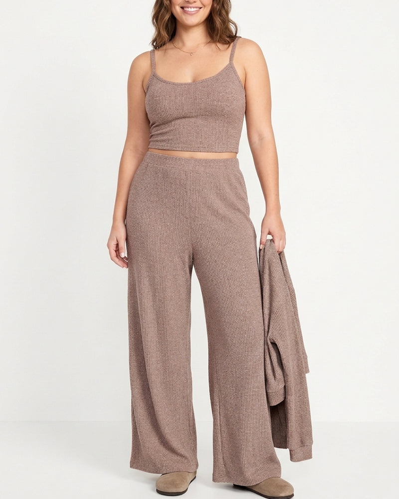 Curvvvy™ Ribbed Knit 3-Piece Lounge Set