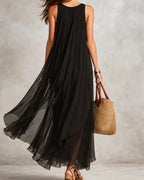 Willluxe® Boho Layered Chiffon Maxi Dress