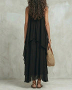 Willluxe® Boho Layered Chiffon Maxi Dress