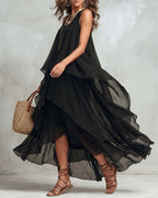 Willluxe® Boho Layered Chiffon Maxi Dress
